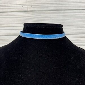 Sky Blue Velvet Choker Necklace